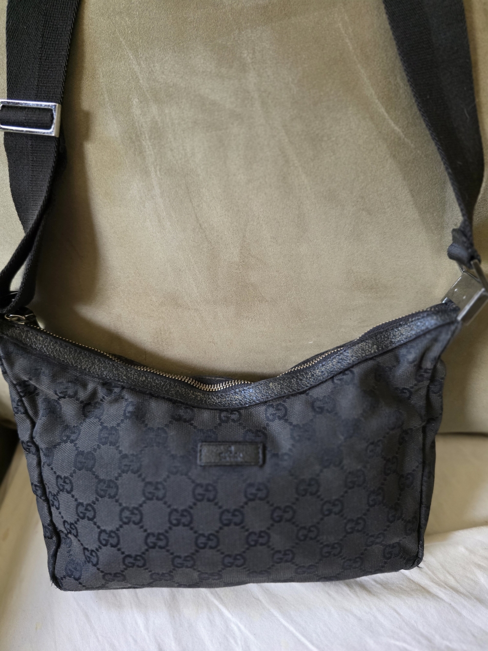 Gucci Black GG Monogram Crossbody Bag